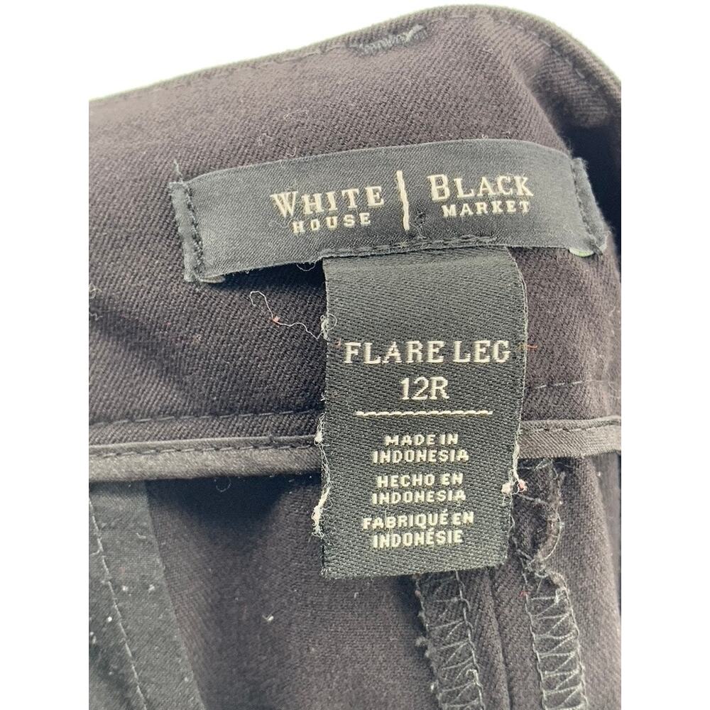 WHITE HOUSE BLACK MARKET Women's Black Flare Leg Pant SZ 12 - Picture 5 of 9